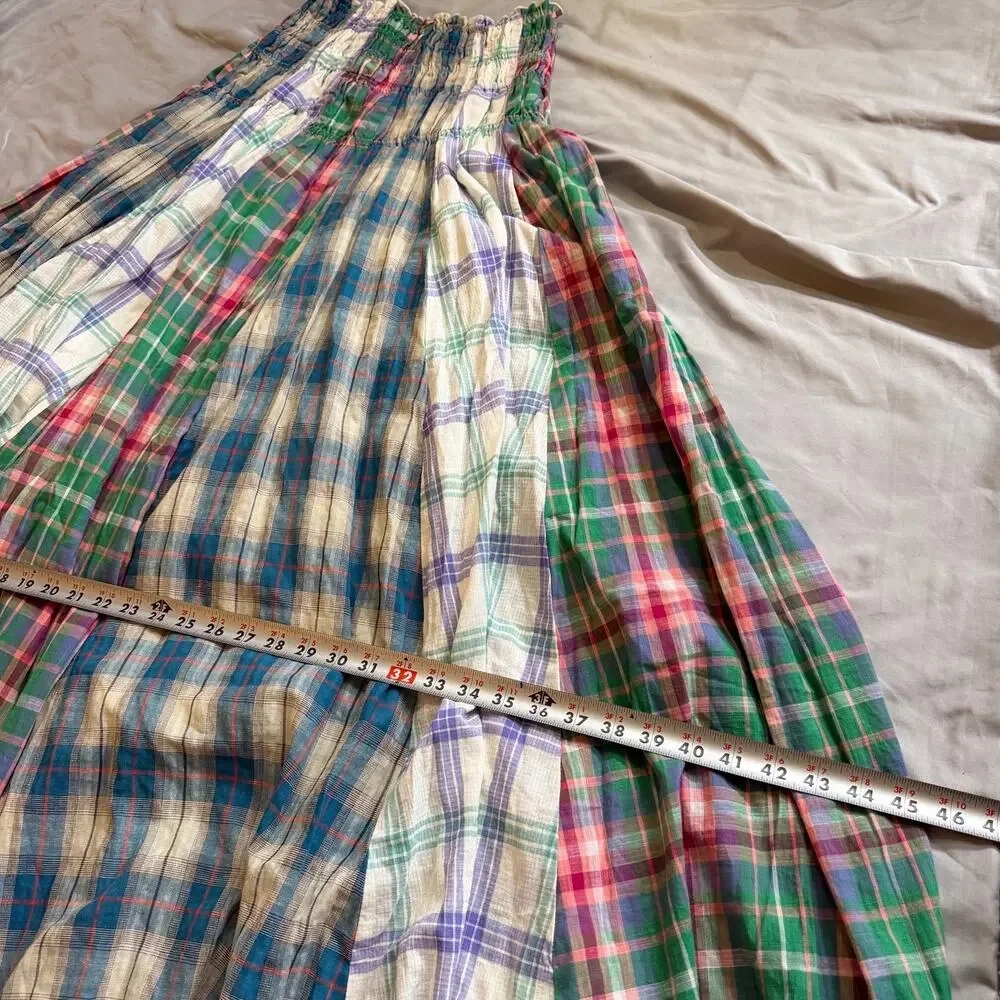 Oli & Hali Plaid Convertible Maxi Skirt Tube Dress Women's Small Pocketed - Picture 14 of 14